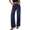 image:imagePRETTYGARDEN Womens Wide Leg Jeans High Waisted Stretchy Baggy Seamed Front Denim Palazzo Pants 2026 Summer Fashion ClothesNavy Blue
