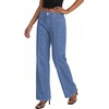 image:imagePRETTYGARDEN Womens Wide Leg Jeans High Waisted Stretchy Baggy Seamed Front Denim Palazzo Pants 2026 Summer Fashion ClothesSky Blue