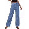 image:imagePRETTYGARDEN Womens Wide Leg Jeans High Waisted Stretchy Baggy Seamed Front Denim Palazzo Pants 2026 Summer Fashion ClothesSky Blue