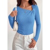 image:imagePRETTYGARDEN Womens 2026 Early Fall Fashion Long Sleeve T Shirts Asymmetrical Ribbed Fitted Trendy Going Out Tops Y2K OutfitsLight Blue