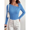 image:imagePRETTYGARDEN Womens 2026 Early Fall Fashion Long Sleeve T Shirts Asymmetrical Ribbed Fitted Trendy Going Out Tops Y2K OutfitsLight Blue