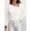 image:imagePRETTYGARDEN Womens 2026 Early Fall Fashion Long Sleeve T Shirts Asymmetrical Ribbed Fitted Trendy Going Out Tops Y2K OutfitsWhite