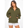 image:imagePRETTYGARDEN Womens Half Zip Oversized Sweatshirts Fleece Hoodies 2026 Trendy Long Sleeve Pullover Tops Y2k Fall OutfitsArmy Green