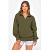 image:imagePRETTYGARDEN Womens Half Zip Oversized Sweatshirts Fleece Hoodies 2026 Trendy Long Sleeve Pullover Tops Y2k Fall OutfitsArmy Green