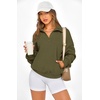 image:imagePRETTYGARDEN Womens Half Zip Oversized Sweatshirts Fleece Hoodies 2026 Trendy Long Sleeve Pullover Tops Y2k Fall OutfitsArmy Green