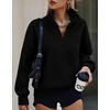 image:imagePRETTYGARDEN Womens Half Zip Oversized Sweatshirts Fleece Hoodies 2026 Trendy Long Sleeve Pullover Tops Y2k Fall OutfitsBlack