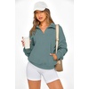 image:imagePRETTYGARDEN Womens Half Zip Oversized Sweatshirts Fleece Hoodies 2026 Trendy Long Sleeve Pullover Tops Y2k Fall OutfitsBlue Green