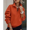 image:imagePRETTYGARDEN Womens Half Zip Oversized Sweatshirts Fleece Hoodies 2026 Trendy Long Sleeve Pullover Tops Y2k Fall OutfitsBrick Red