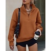 image:imagePRETTYGARDEN Womens Half Zip Oversized Sweatshirts Fleece Hoodies 2026 Trendy Long Sleeve Pullover Tops Y2k Fall OutfitsBrown
