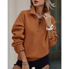 image:imagePRETTYGARDEN Womens Half Zip Oversized Sweatshirts Fleece Hoodies 2026 Trendy Long Sleeve Pullover Tops Y2k Fall OutfitsBrown