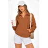 image:imagePRETTYGARDEN Womens Half Zip Oversized Sweatshirts Fleece Hoodies 2026 Trendy Long Sleeve Pullover Tops Y2k Fall OutfitsBrown