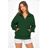 image:imagePRETTYGARDEN Womens Half Zip Oversized Sweatshirts Fleece Hoodies 2026 Trendy Long Sleeve Pullover Tops Y2k Fall OutfitsDark Green