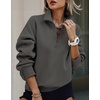 image:imagePRETTYGARDEN Womens Half Zip Oversized Sweatshirts Fleece Hoodies 2026 Trendy Long Sleeve Pullover Tops Y2k Fall OutfitsDark Grey