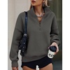 image:imagePRETTYGARDEN Womens Half Zip Oversized Sweatshirts Fleece Hoodies 2026 Trendy Long Sleeve Pullover Tops Y2k Fall OutfitsDark Grey