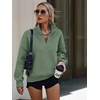 image:imagePRETTYGARDEN Womens Half Zip Oversized Sweatshirts Fleece Hoodies 2026 Trendy Long Sleeve Pullover Tops Y2k Fall OutfitsGrey Green