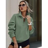 image:imagePRETTYGARDEN Womens Half Zip Oversized Sweatshirts Fleece Hoodies 2026 Trendy Long Sleeve Pullover Tops Y2k Fall OutfitsGrey Green