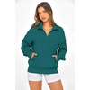 image:imagePRETTYGARDEN Womens Half Zip Oversized Sweatshirts Fleece Hoodies 2026 Trendy Long Sleeve Pullover Tops Y2k Fall OutfitsLake Blue
