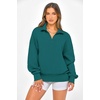 image:imagePRETTYGARDEN Womens Half Zip Oversized Sweatshirts Fleece Hoodies 2026 Trendy Long Sleeve Pullover Tops Y2k Fall OutfitsLake Blue