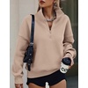 image:imagePRETTYGARDEN Womens Half Zip Oversized Sweatshirts Fleece Hoodies 2026 Trendy Long Sleeve Pullover Tops Y2k Fall OutfitsLight Coffee