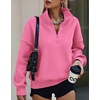 image:imagePRETTYGARDEN Womens Half Zip Oversized Sweatshirts Fleece Hoodies 2026 Trendy Long Sleeve Pullover Tops Y2k Fall OutfitsPink