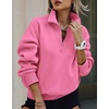 image:imagePRETTYGARDEN Womens Half Zip Oversized Sweatshirts Fleece Hoodies 2026 Trendy Long Sleeve Pullover Tops Y2k Fall OutfitsPink