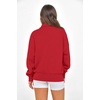 image:imagePRETTYGARDEN Womens Half Zip Oversized Sweatshirts Fleece Hoodies 2026 Trendy Long Sleeve Pullover Tops Y2k Fall OutfitsRed