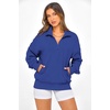 image:imagePRETTYGARDEN Womens Half Zip Oversized Sweatshirts Fleece Hoodies 2026 Trendy Long Sleeve Pullover Tops Y2k Fall OutfitsRoyal Blue