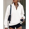 image:imagePRETTYGARDEN Womens Half Zip Oversized Sweatshirts Fleece Hoodies 2026 Trendy Long Sleeve Pullover Tops Y2k Fall OutfitsWhite