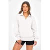 image:imagePRETTYGARDEN Womens Half Zip Oversized Sweatshirts Fleece Hoodies 2026 Trendy Long Sleeve Pullover Tops Y2k Fall OutfitsWhite