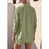 image:imagePRETTYGARDEN Womens Summer 2 Piece Matching Lounge Sets Pajamas Long Sleeve Shirts Blouse Pockets Shorts 2026 Spring OutfitsArmy Green