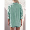 image:imagePRETTYGARDEN Womens Summer 2 Piece Matching Lounge Sets Pajamas Long Sleeve Shirts Blouse Pockets Shorts 2026 Spring OutfitsStriped Green White