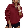 image:imagePRETTYGARDEN Womens Half Zip Oversized Sweatshirts Fleece Hoodies 2026 Trendy Long Sleeve Pullover Tops Y2k Fall OutfitsWine Red