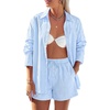 Striped Light Blue White
