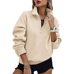 image:imagePRETTYGARDEN Womens Half Zip Oversized Sweatshirts Fleece Hoodies 2026 Trendy Long Sleeve Pullover Tops Y2k Fall OutfitsBeige