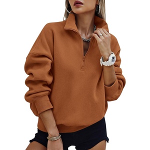 image:imagePRETTYGARDEN Womens Half Zip Oversized Sweatshirts Fleece Hoodies 2026 Trendy Long Sleeve Pullover Tops Y2k Fall OutfitsBrown