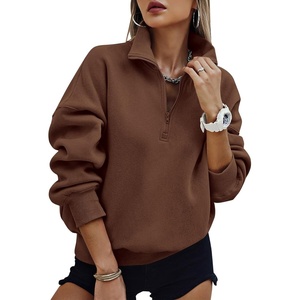 image:imagePRETTYGARDEN Womens Half Zip Oversized Sweatshirts Fleece Hoodies 2026 Trendy Long Sleeve Pullover Tops Y2k Fall OutfitsCoffee