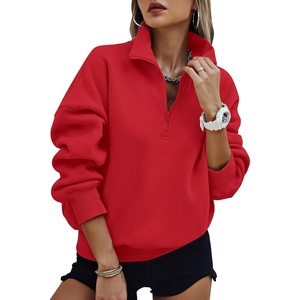 image:imagePRETTYGARDEN Womens Half Zip Oversized Sweatshirts Fleece Hoodies 2026 Trendy Long Sleeve Pullover Tops Y2k Fall OutfitsRed