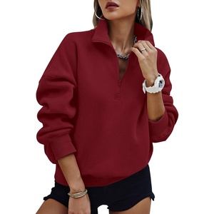 image:imagePRETTYGARDEN Womens Half Zip Oversized Sweatshirts Fleece Hoodies 2026 Trendy Long Sleeve Pullover Tops Y2k Fall OutfitsWine Red