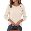 image:imagePRETTYGARDEN Long Sleeve Shirts for Women Waffle Knit Tops Fall Fashion 2026 Dressy Casual Loose Tunic Blouse Winter ClothingBeige