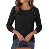 image:imagePRETTYGARDEN Long Sleeve Shirts for Women Waffle Knit Tops Fall Fashion 2026 Dressy Casual Loose Tunic Blouse Winter ClothingBlack