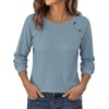 image:imagePRETTYGARDEN Long Sleeve Shirts for Women Waffle Knit Tops Fall Fashion 2026 Dressy Casual Loose Tunic Blouse Winter ClothingDusty Blue