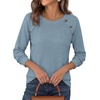 image:imagePRETTYGARDEN Long Sleeve Shirts for Women Waffle Knit Tops Fall Fashion 2026 Dressy Casual Loose Tunic Blouse Winter ClothingDusty Blue