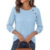 image:imagePRETTYGARDEN Long Sleeve Shirts for Women Waffle Knit Tops Fall Fashion 2026 Dressy Casual Loose Tunic Blouse Winter ClothingLight Blue