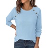 image:imagePRETTYGARDEN Long Sleeve Shirts for Women Waffle Knit Tops Fall Fashion 2026 Dressy Casual Loose Tunic Blouse Winter ClothingLight Blue