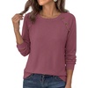 image:imagePRETTYGARDEN Long Sleeve Shirts for Women Waffle Knit Tops Fall Fashion 2026 Dressy Casual Loose Tunic Blouse Winter ClothingMauve