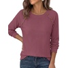 image:imagePRETTYGARDEN Long Sleeve Shirts for Women Waffle Knit Tops Fall Fashion 2026 Dressy Casual Loose Tunic Blouse Winter ClothingMauve