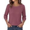 image:imagePRETTYGARDEN Long Sleeve Shirts for Women Waffle Knit Tops Fall Fashion 2026 Dressy Casual Loose Tunic Blouse Winter ClothingMauve