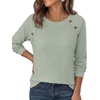 image:imagePRETTYGARDEN Long Sleeve Shirts for Women Waffle Knit Tops Fall Fashion 2026 Dressy Casual Loose Tunic Blouse Winter ClothingSage Green