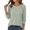 image:imagePRETTYGARDEN Long Sleeve Shirts for Women Waffle Knit Tops Fall Fashion 2026 Dressy Casual Loose Tunic Blouse Winter ClothingSage Green