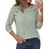 image:imagePRETTYGARDEN Long Sleeve Shirts for Women Waffle Knit Tops Fall Fashion 2026 Dressy Casual Loose Tunic Blouse Winter ClothingSage Green